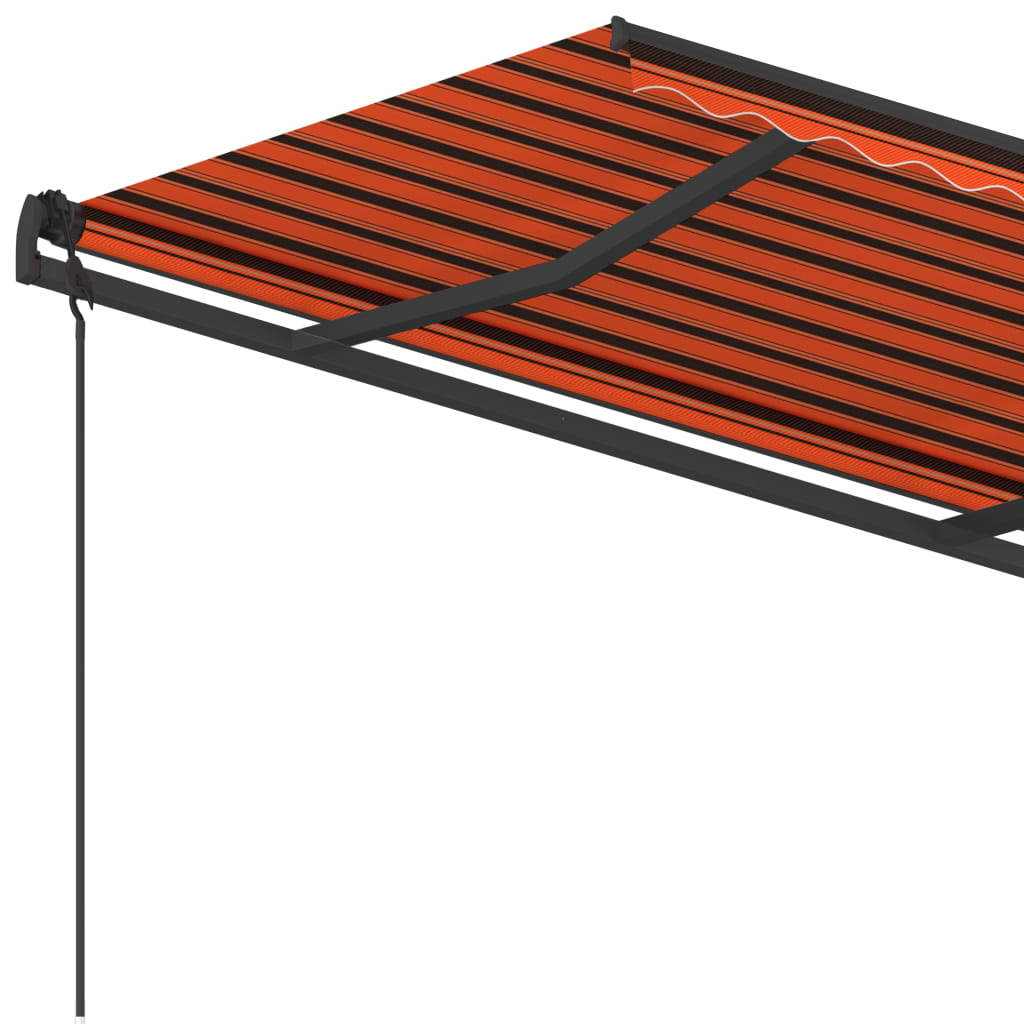 Automatic retractable awning 4.5x3.5 m orange/brown