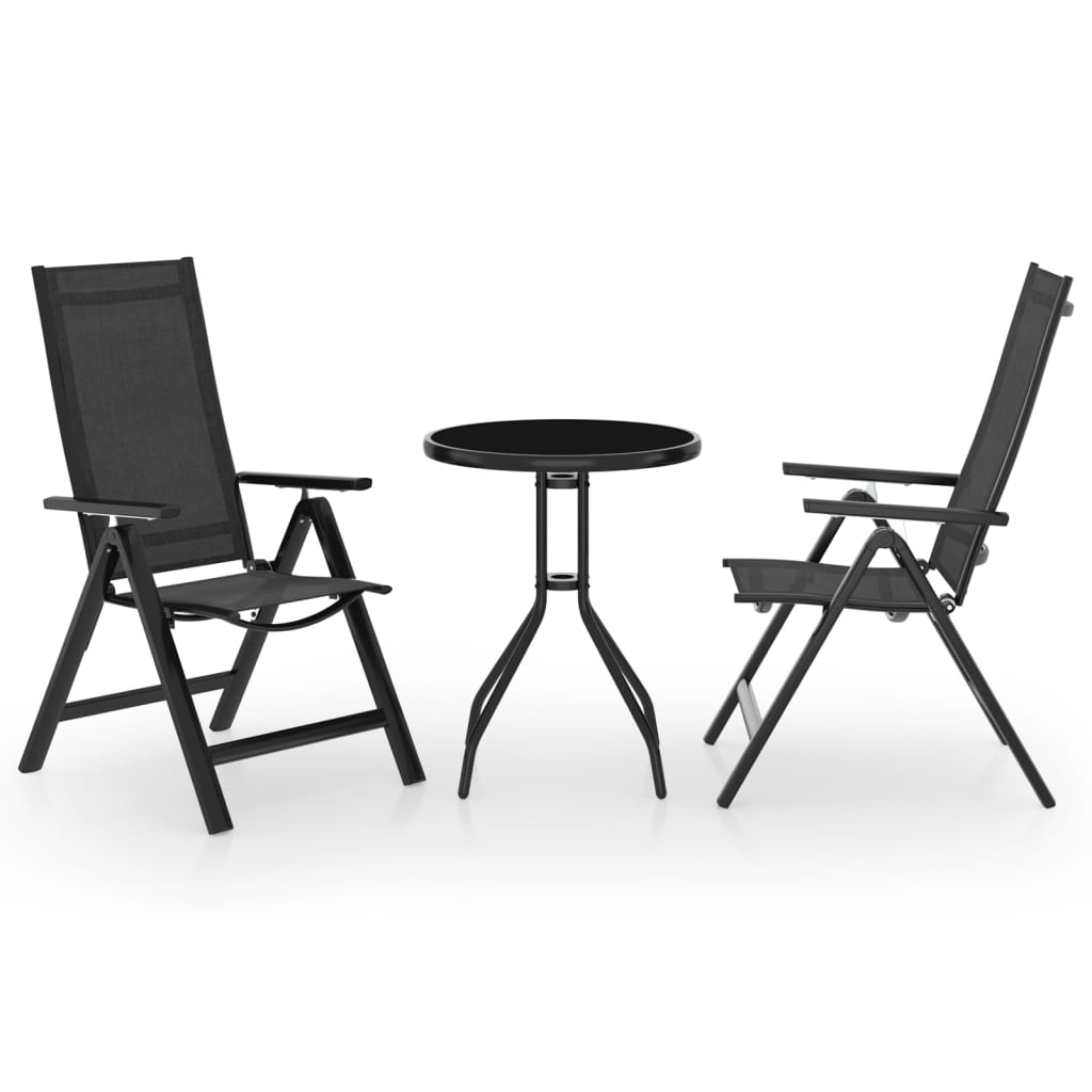 3-piece Bistro set black and anthracite