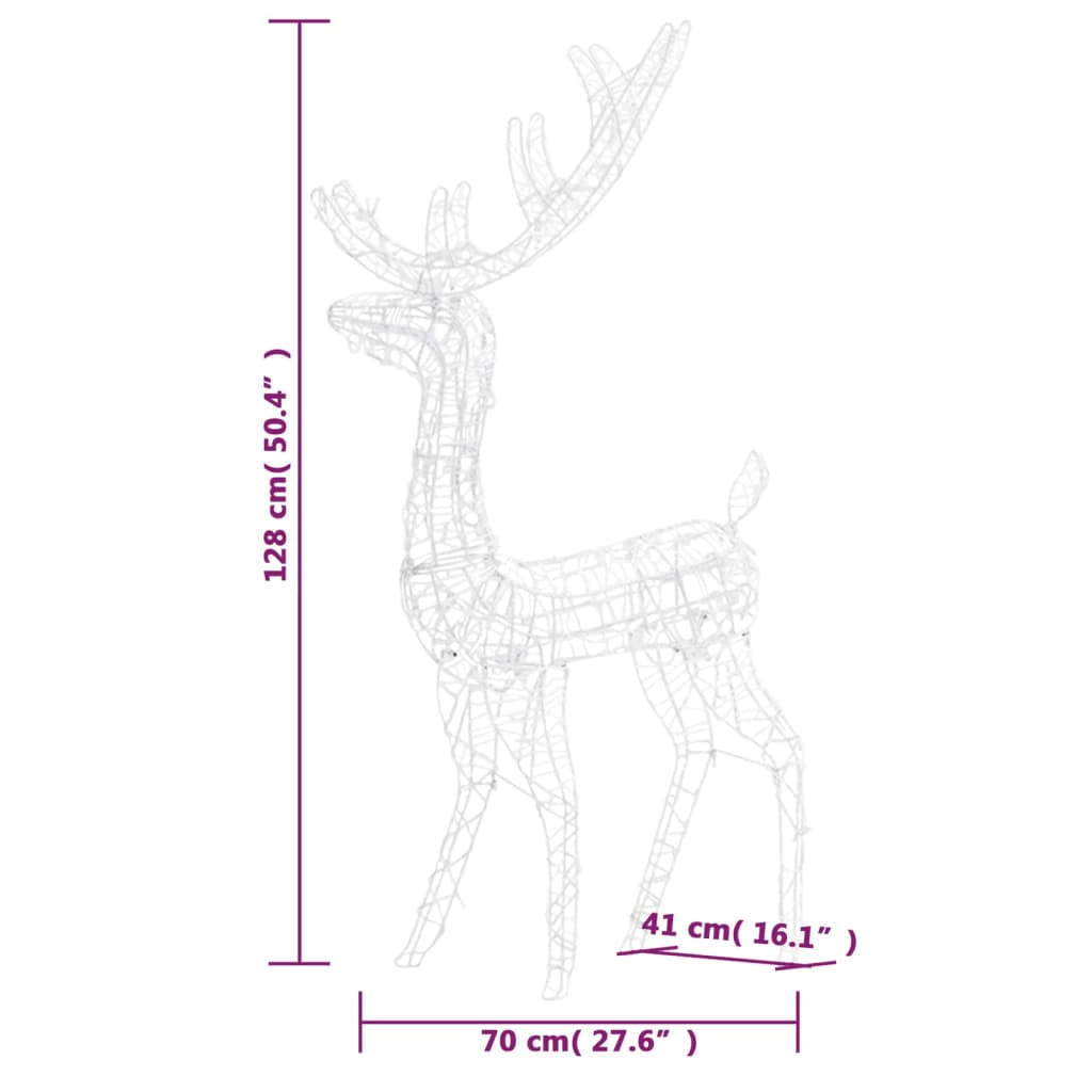 Porojoulukoriste akryyli 140 LED-valoa 120 cm sininen