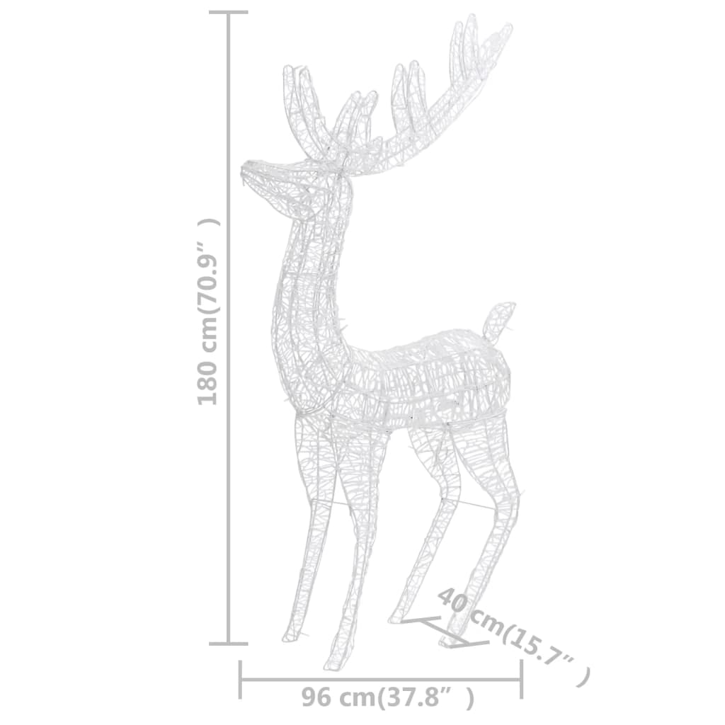 XXL Jouluporo akryyli 250 LED-valoa 180 cm lämmin valkoinen