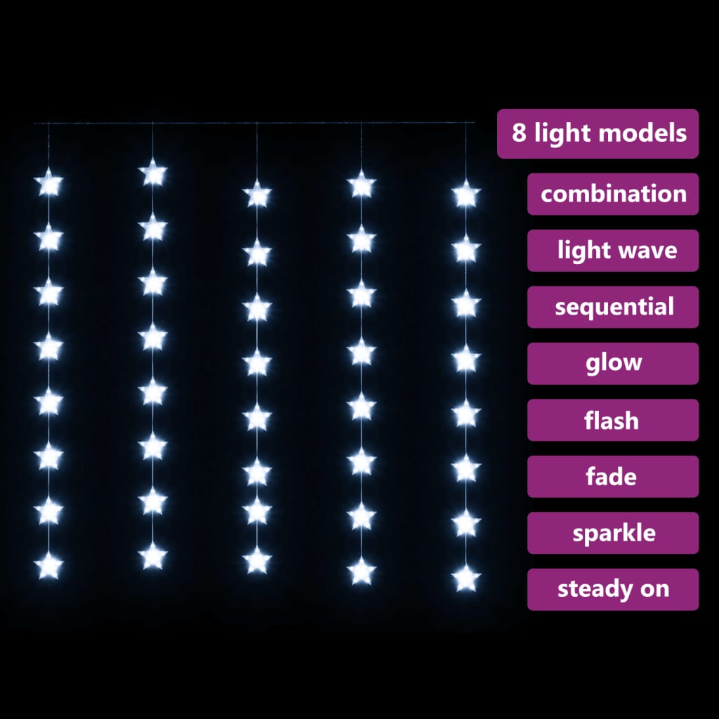 LED-valoverho tähtikeijuvalot 200 LEDiä kylmä valkoinen