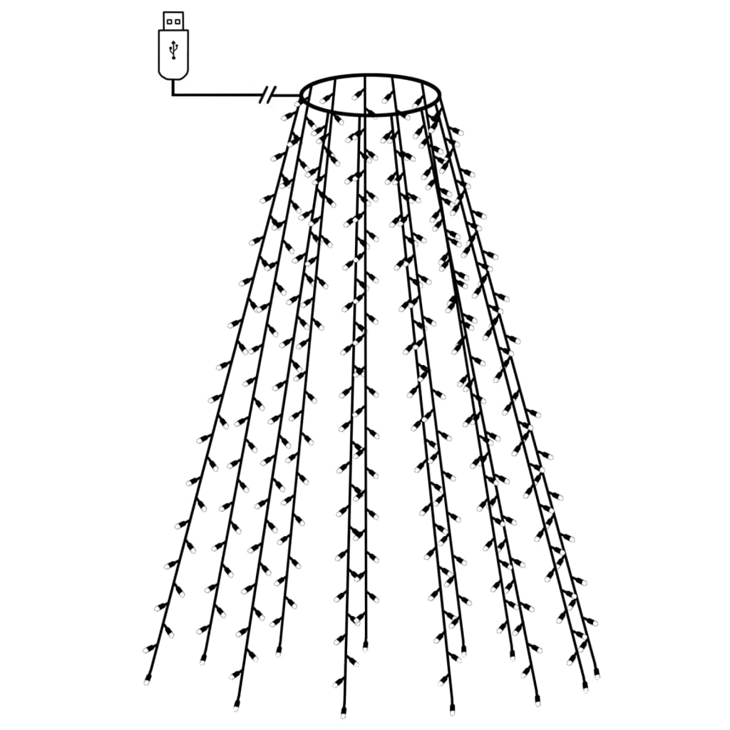 Joulukuusen valoverkko 150 LED-valoa sininen 150 cm