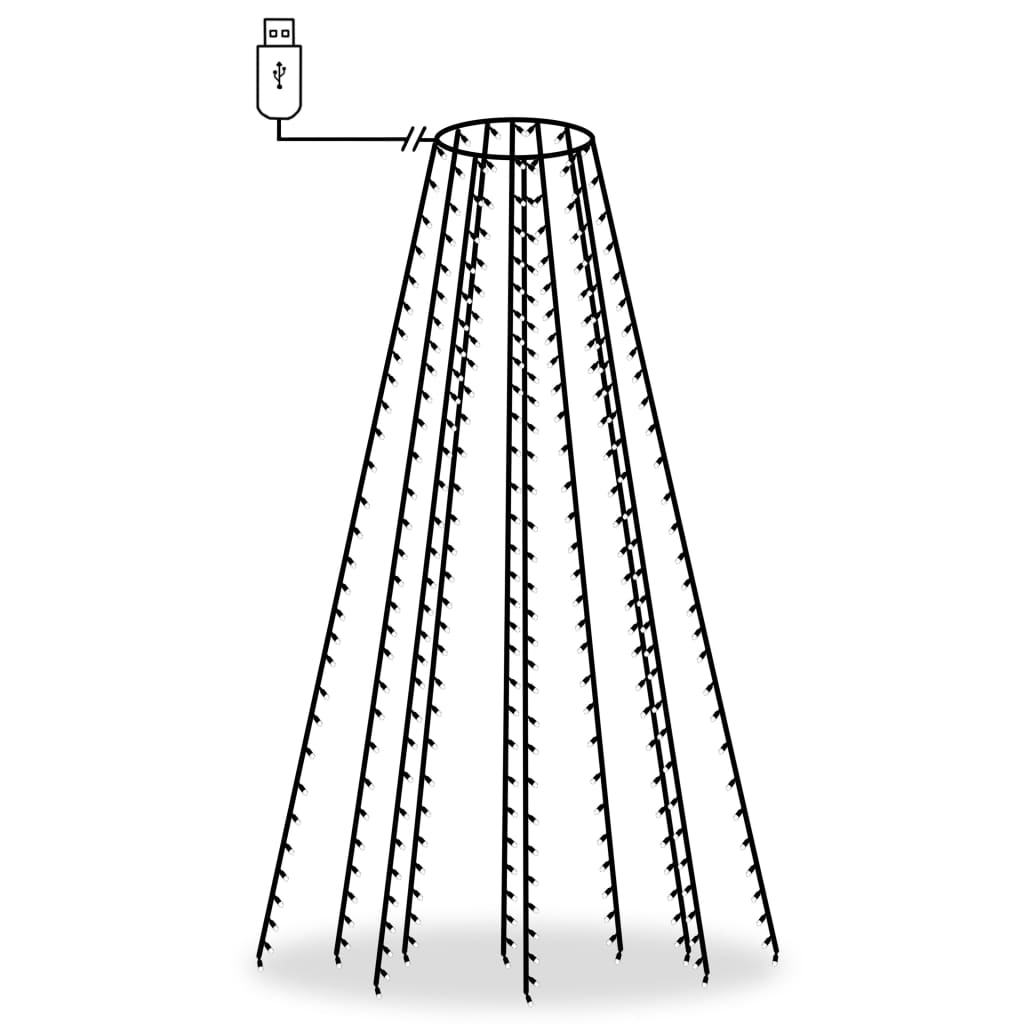 Joulukuusen valoverkko 250 LED-valoa kylmä valkoinen 250 cm