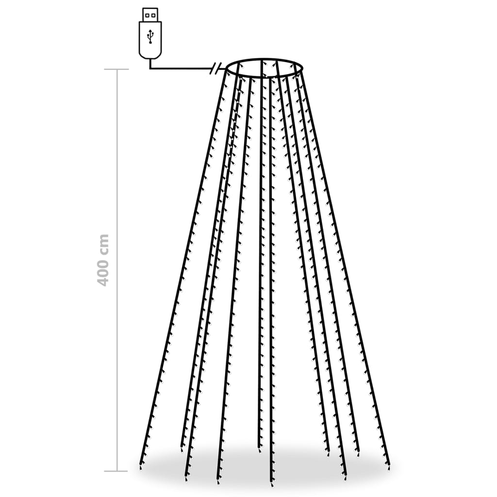 Joulukuusen valoverkko 400 LED-valoa sininen 400 cm