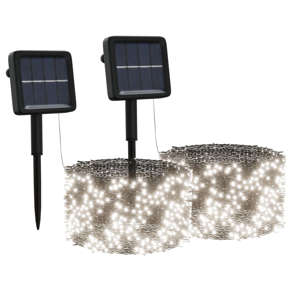 Aurinkoenergia keijuvalot 2 kpl 2x200 LED kylmä valk. sisä/ulko