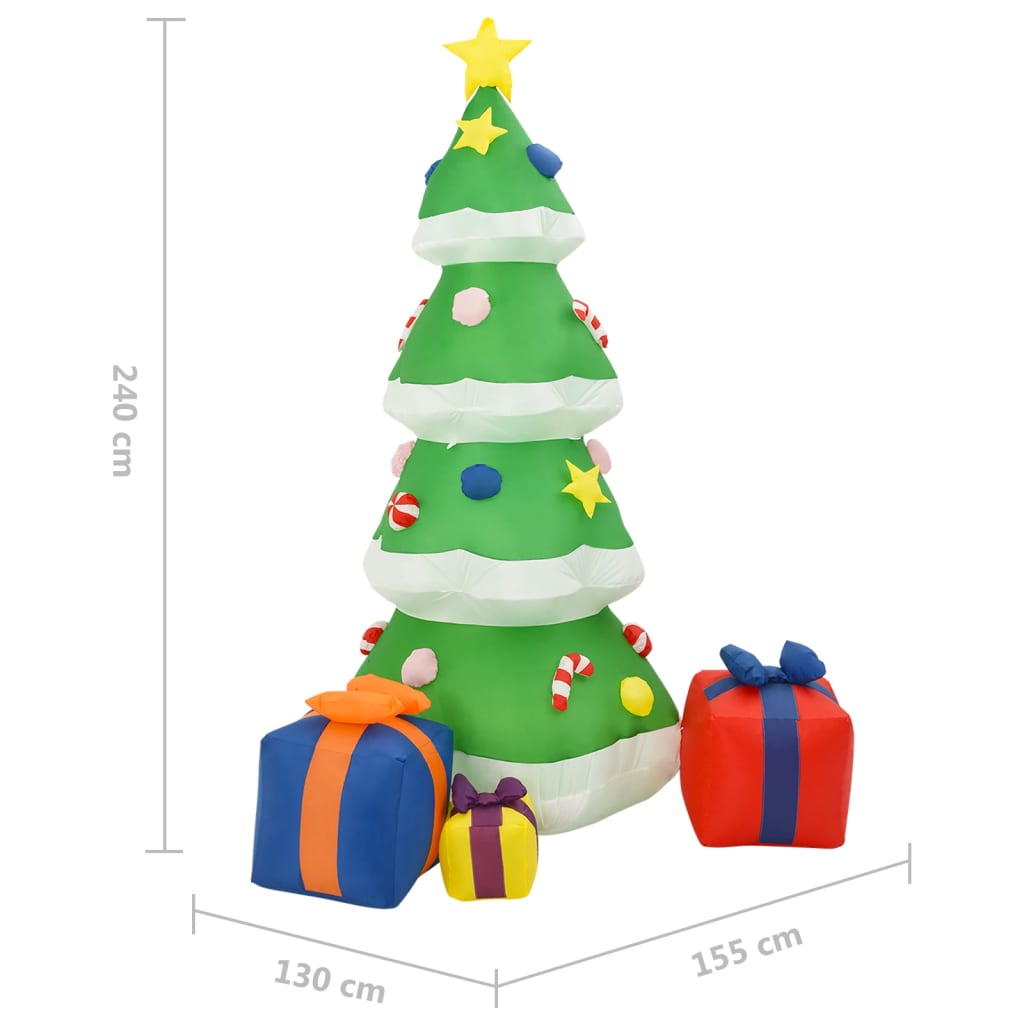 Täytettävä joulukuusi LED koristeet sisä/ulkokäyttöön 240 cm