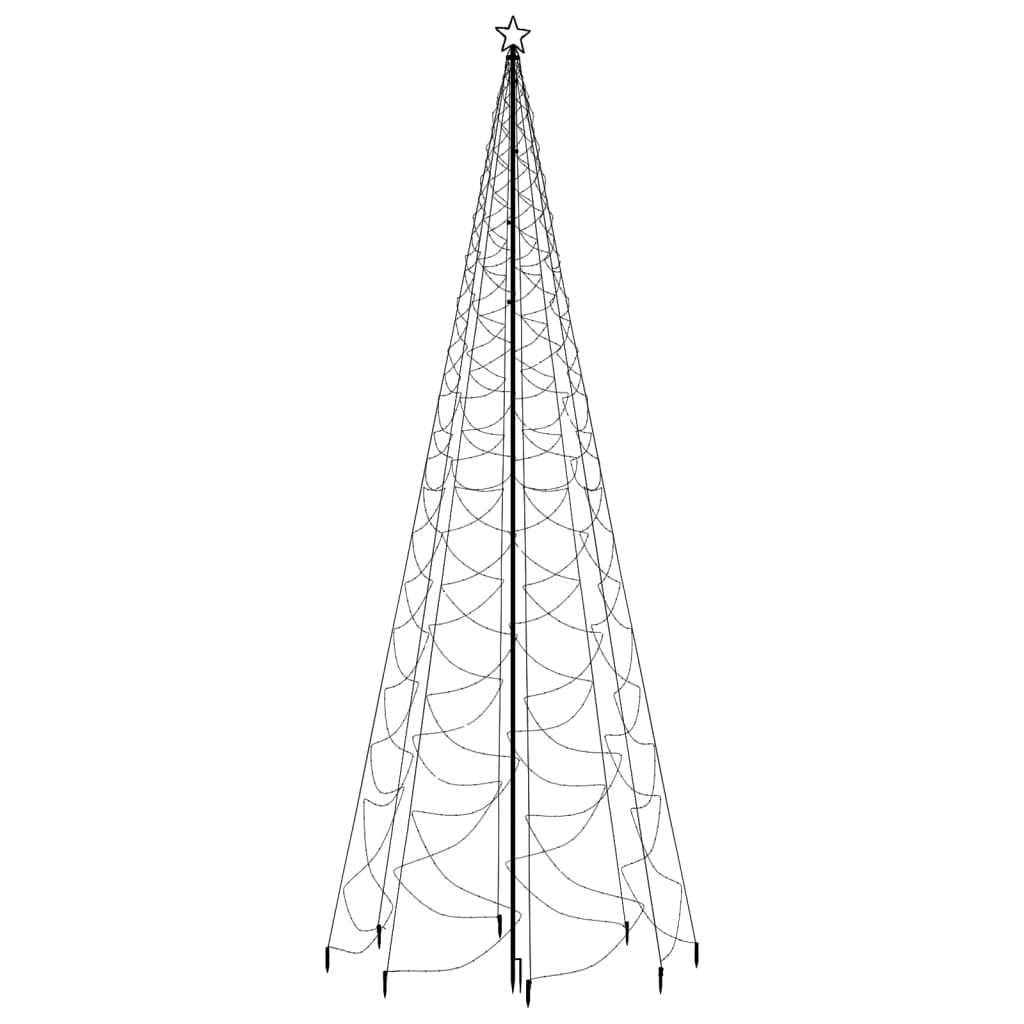 Joulukuusi metallitolpalla 1400 LED-valolla sininen 5 m