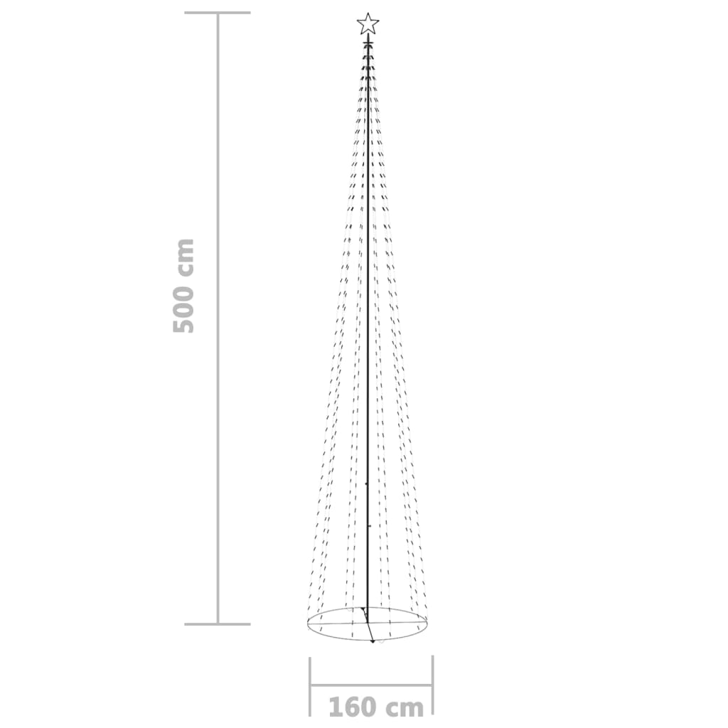 Kartio joulukuusi 752 sinistä LED-valoa 160x500 cm