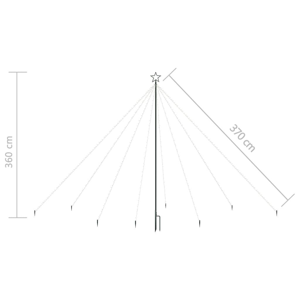 Joulukuusen valot sisä-/ulkokäyttöön 576 x LED sininen 3,6m