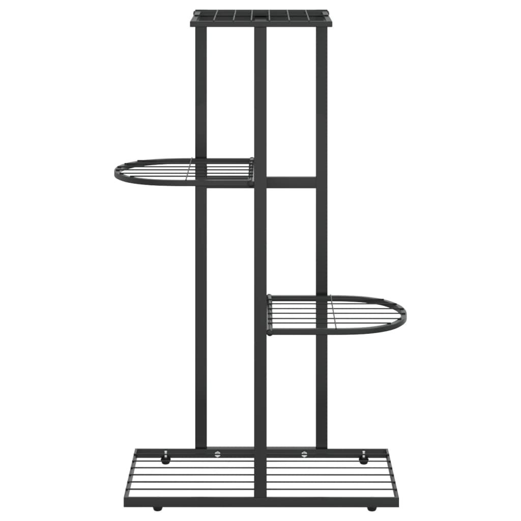 4-kerroksinen kukkateline 43x22x76 cm musta metalli