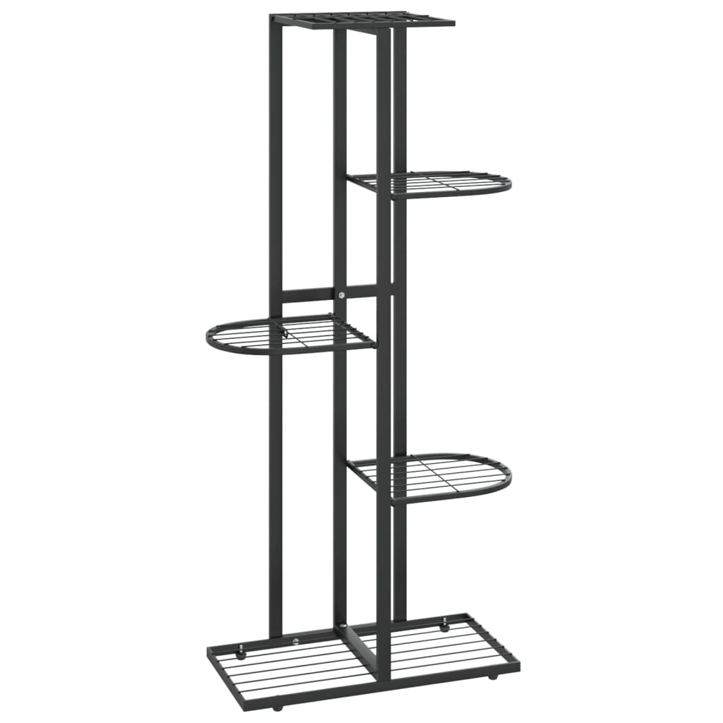 5-kerroksinen kukkateline 43x22x98 cm musta metalli