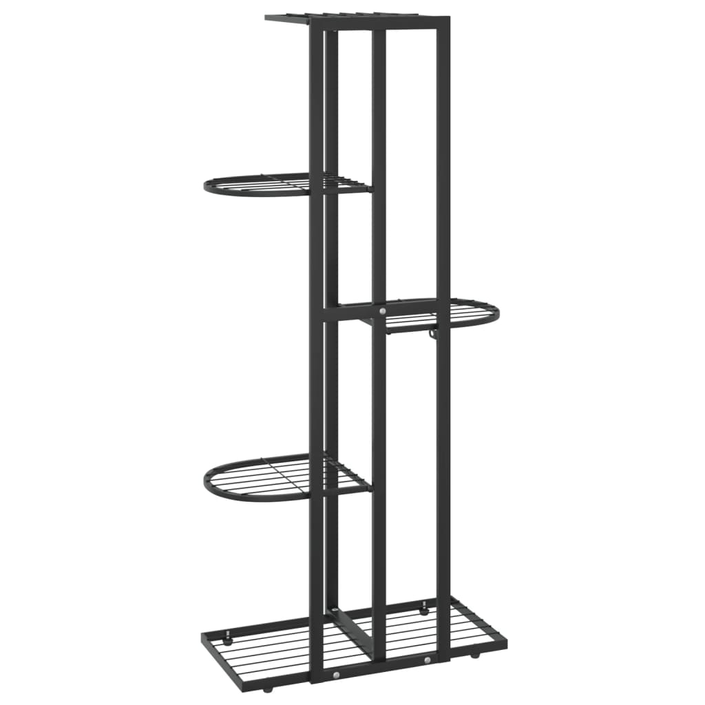 5-kerroksinen kukkateline 43x22x98 cm musta metalli