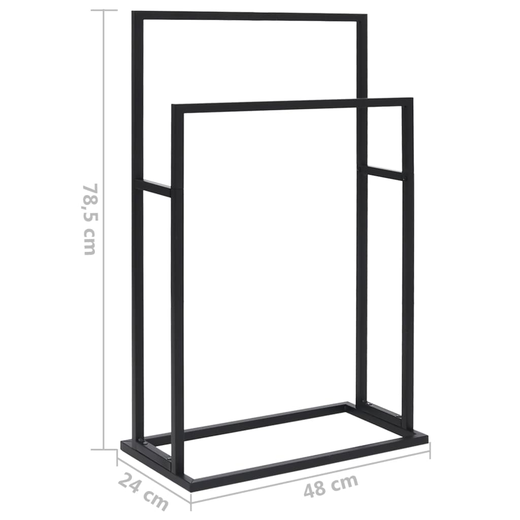 Vapaasti seisova pyyheteline musta 48x24x78,5 cm rauta