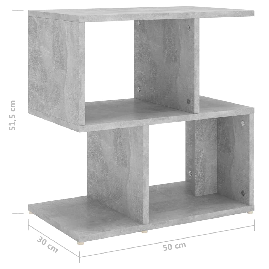 Yöpöydät 2 kpl betoninharmaa 50x30x51,5 cm tekninen puu