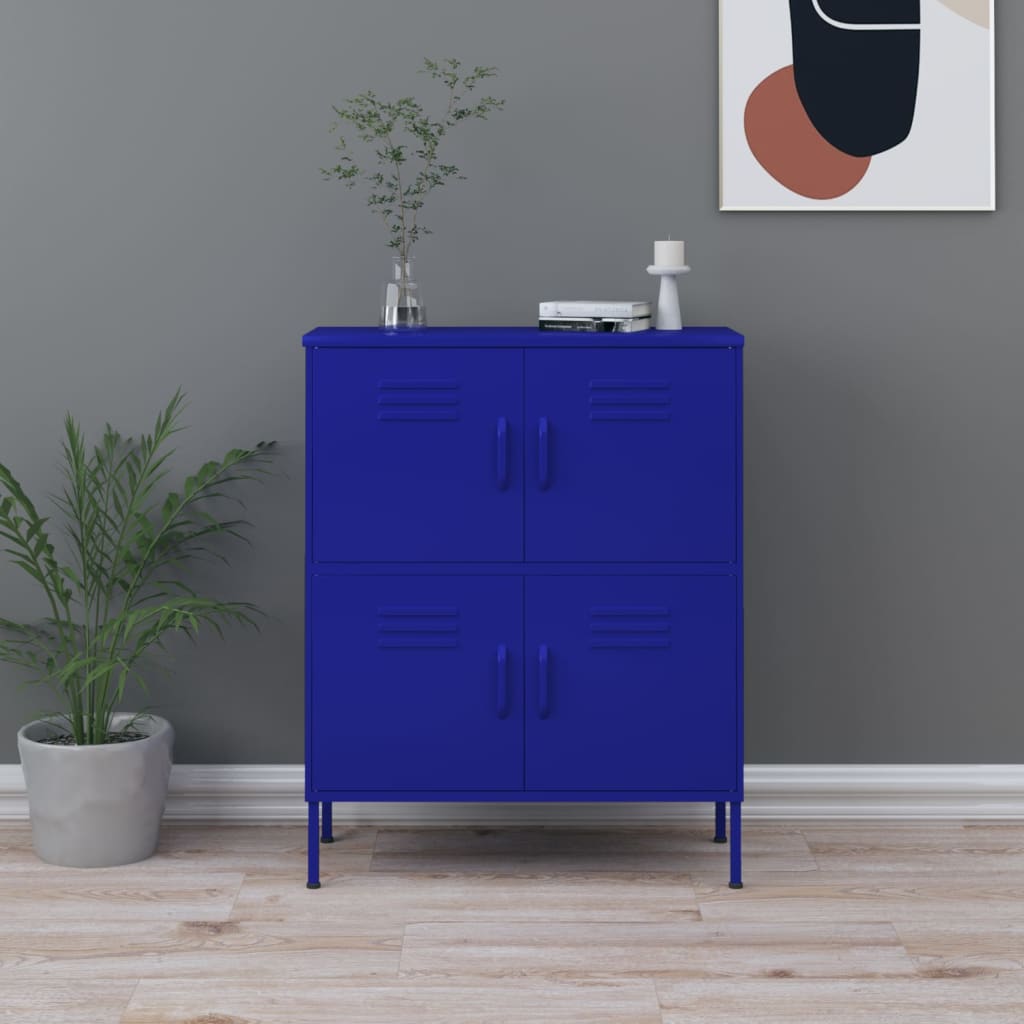 Storage cabinet navy blue 80x35x101.5 cm steel