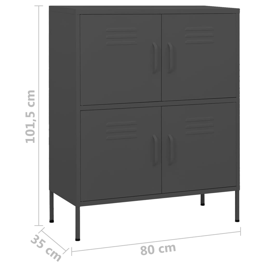 Lagerschrank Anthrazit 80x35x101,5 cm Stahl