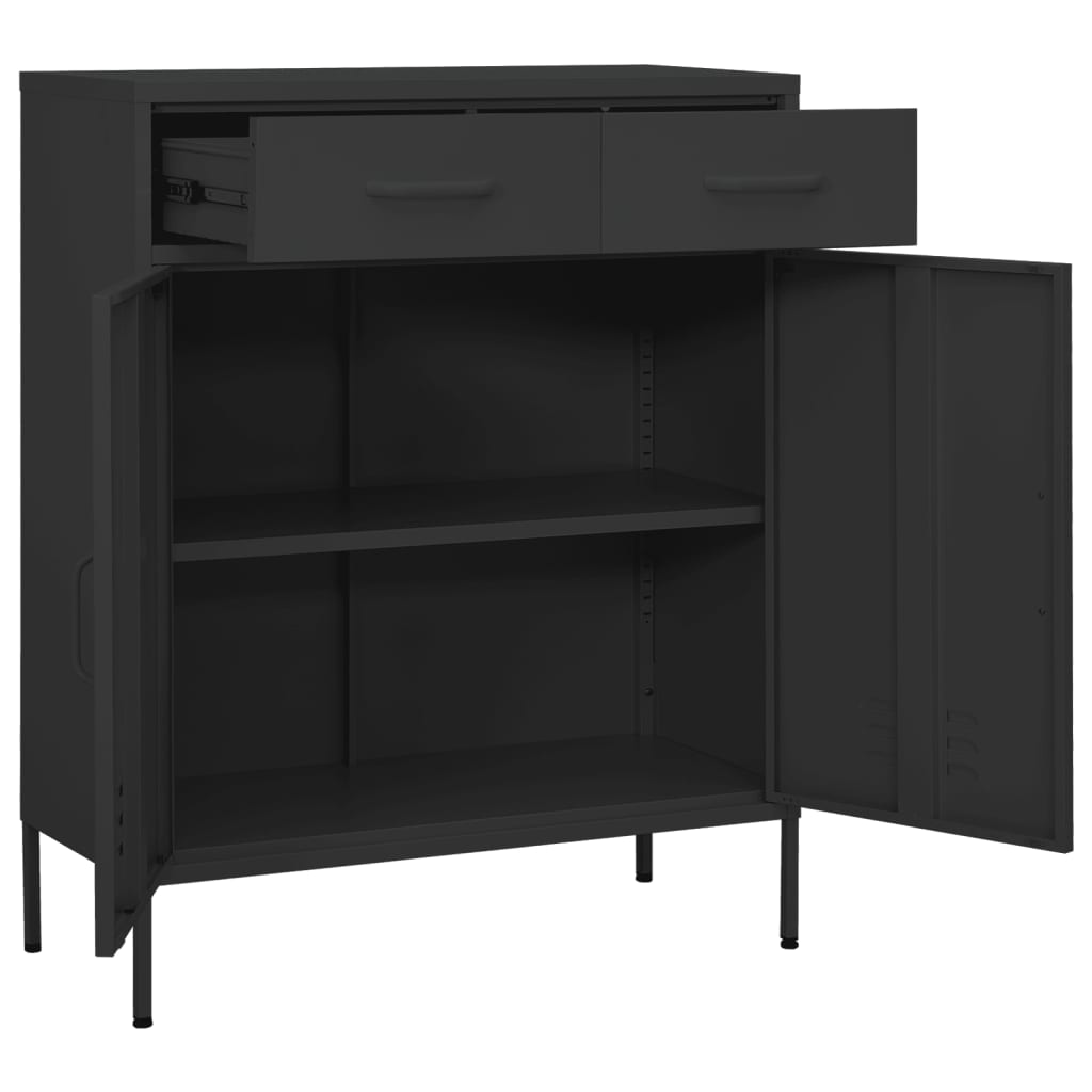 Storage cabinet anthracite 80x35x101.5 cm steel