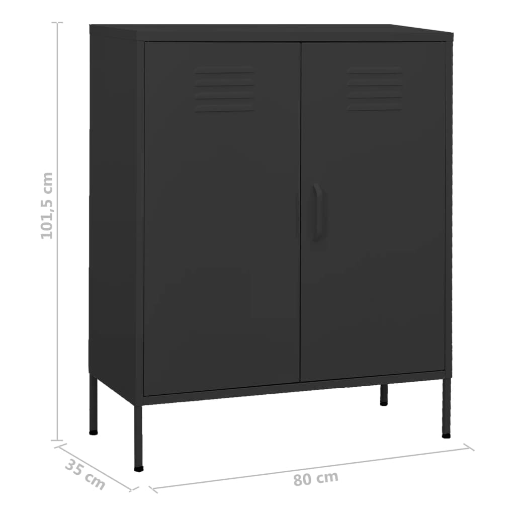 Storage cabinet anthracite 80x35x101.5 cm steel