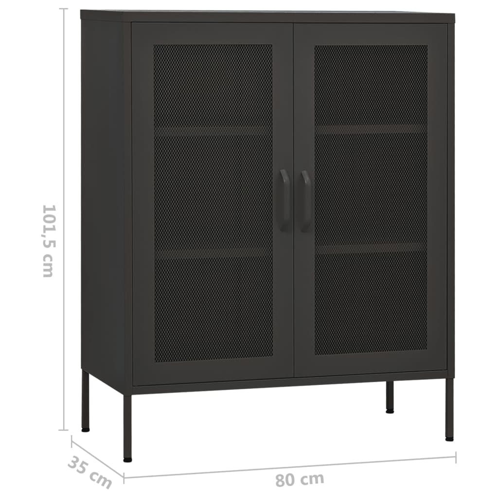 Storage cabinet anthracite 80x35x101.5 cm steel