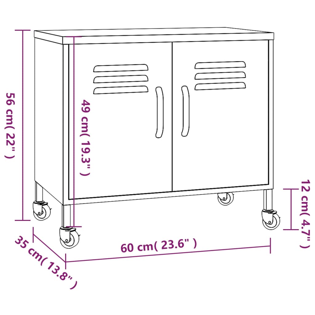 Storage cabinet navy blue 60x35x56 cm steel