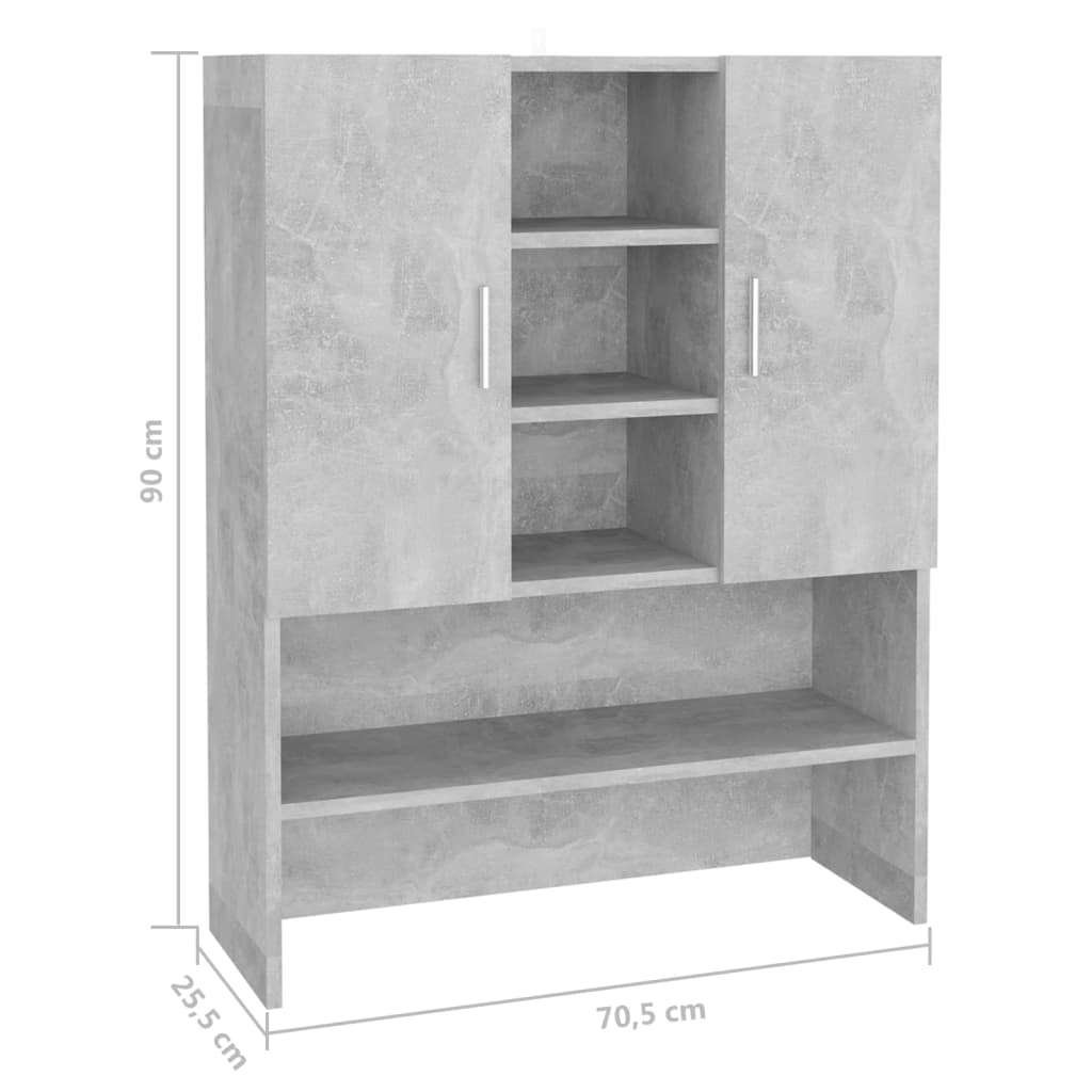 Pesukonekaappi betoninharmaa 70,5x25,5x90 cm