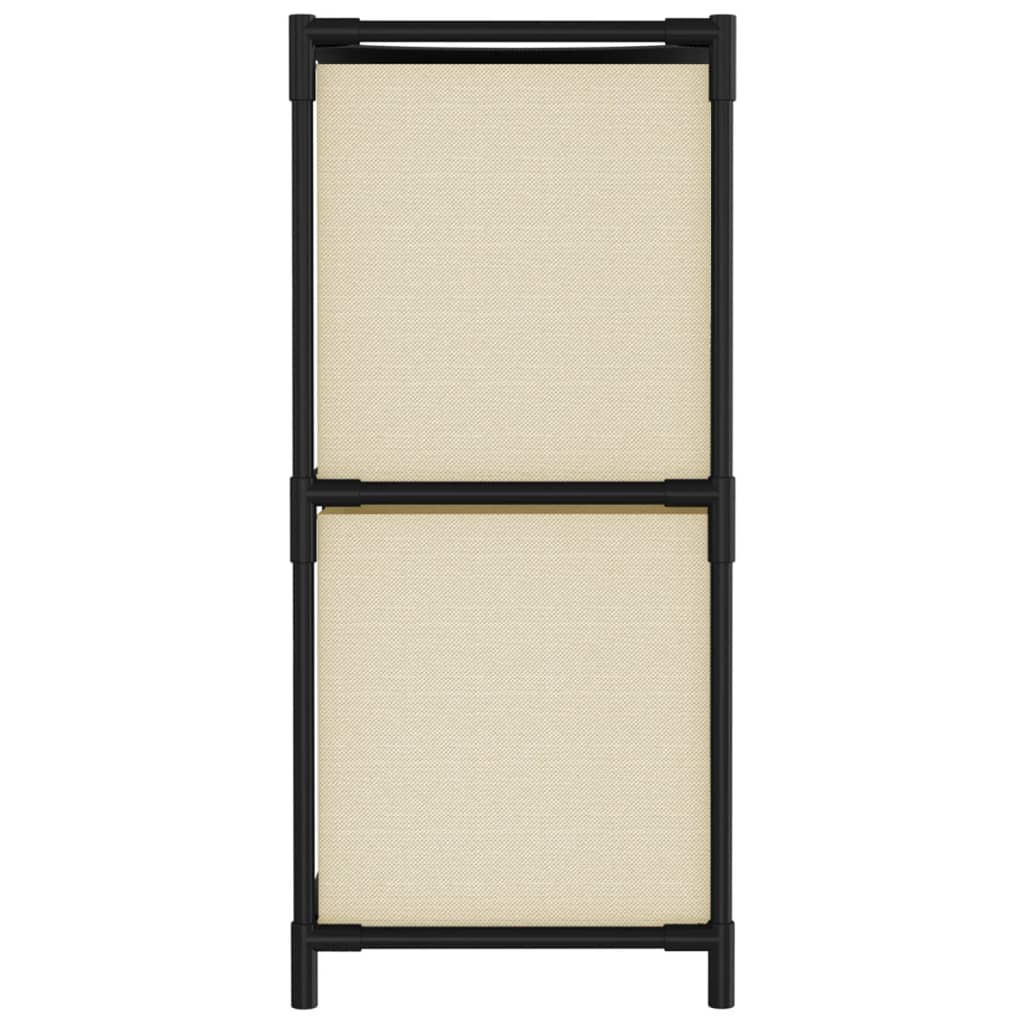 Storage cabinet with 4 fabric baskets cream 63x30x71 cm steel