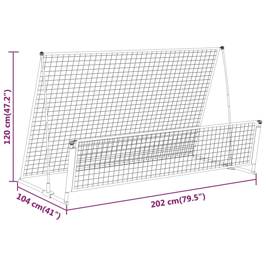 2 in 1 Football return goal 202x104x120 cm steel