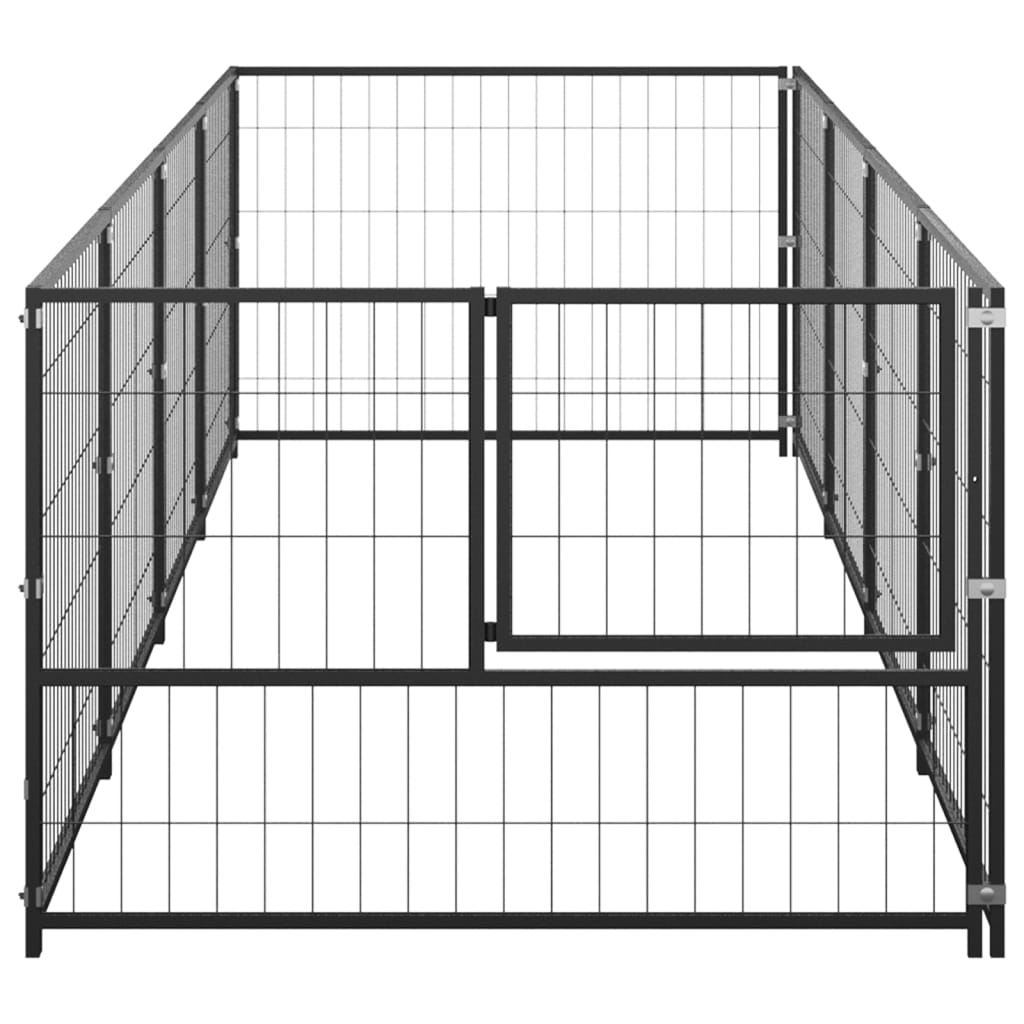 Koiranhäkki musta 4 m² teräs