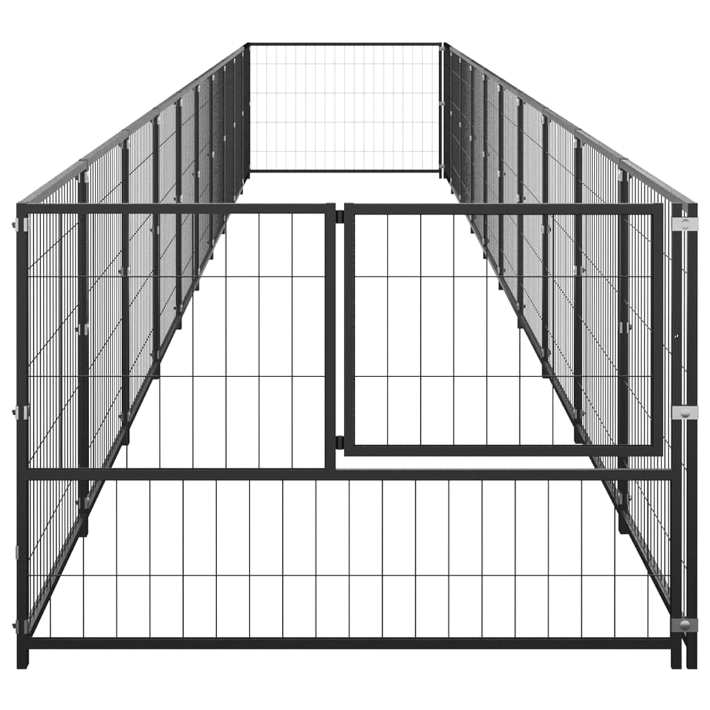 Koiranhäkki musta 10 m² teräs