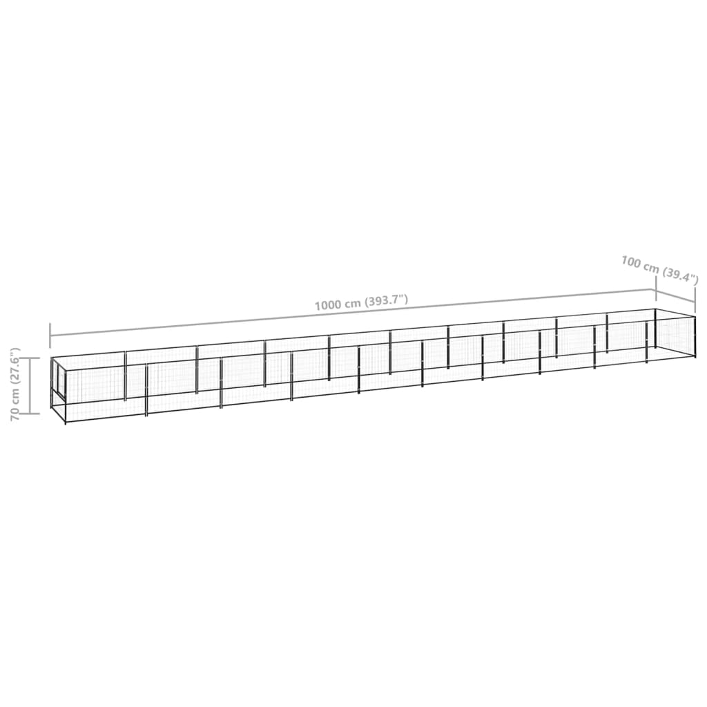 Koiranhäkki musta 10 m² teräs