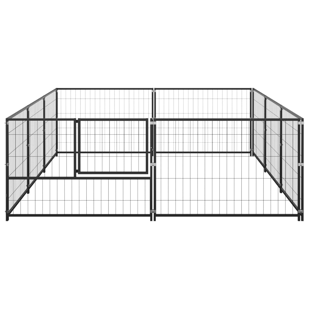 Koiranhäkki musta 6 m² teräs