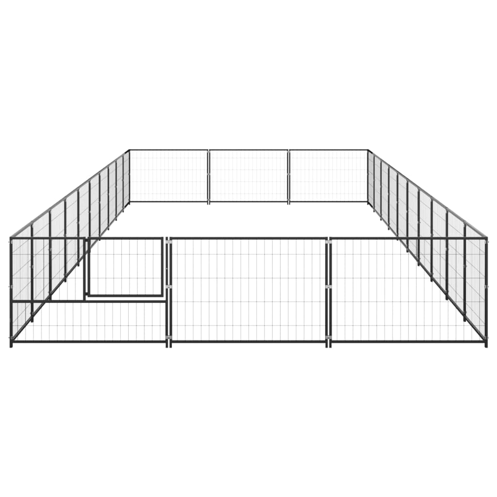 Koiranhäkki musta 30 m² teräs