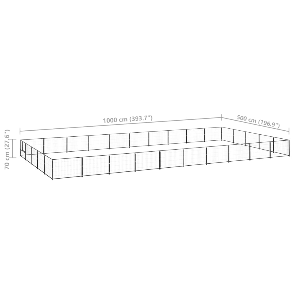 Koiranhäkki musta 50 m² teräs