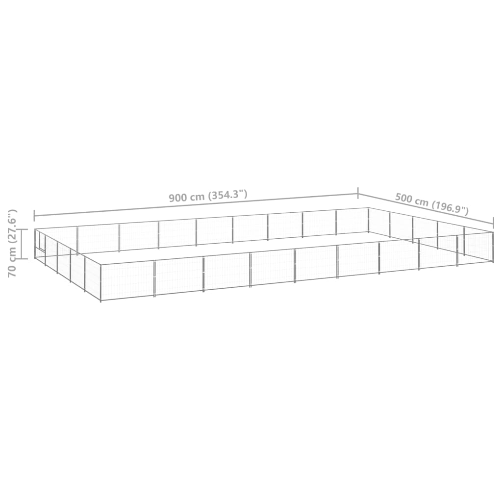 Koiranhäkki hopea 45 m² teräs