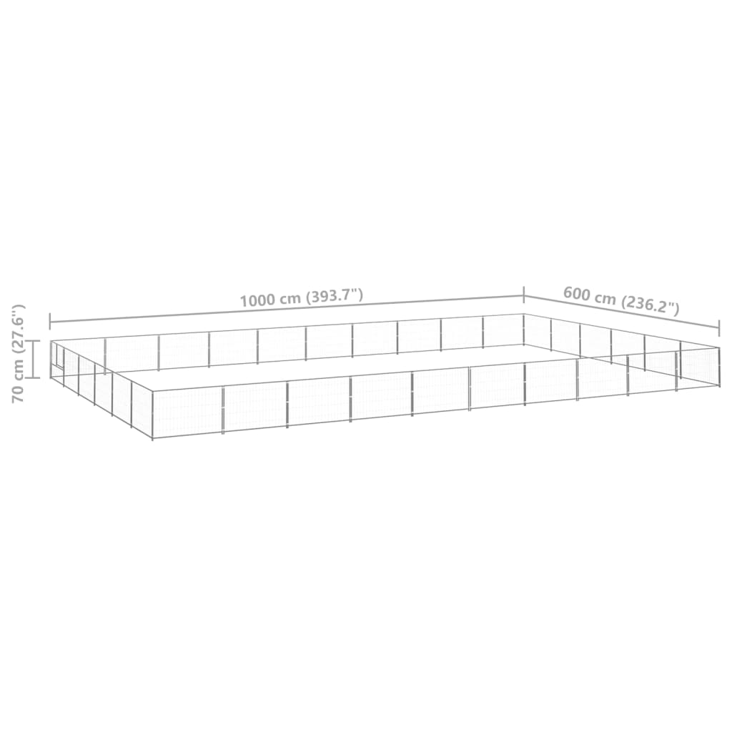 Koiranhäkki hopea 60 m² teräs