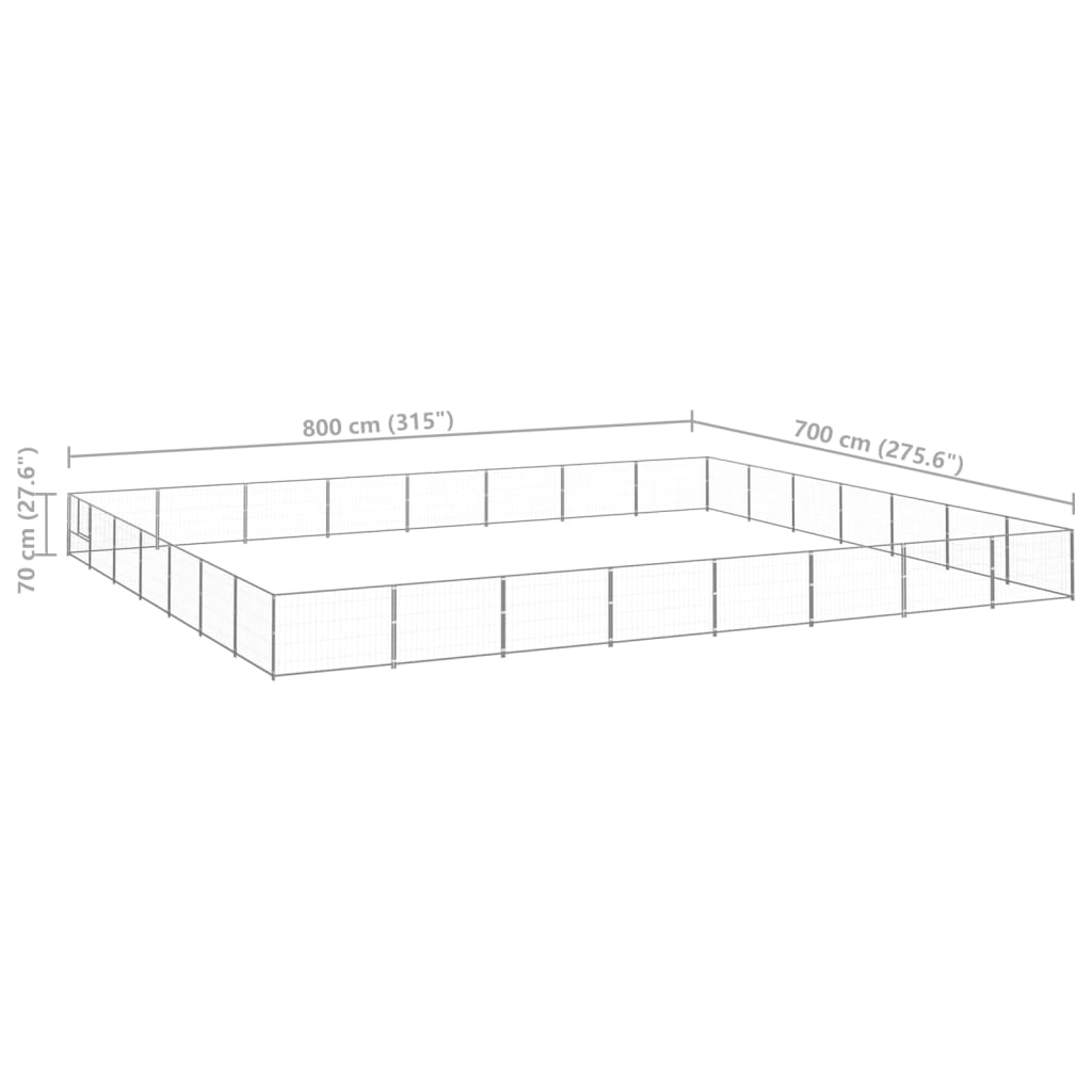 Koiranhäkki hopea 56 m² teräs