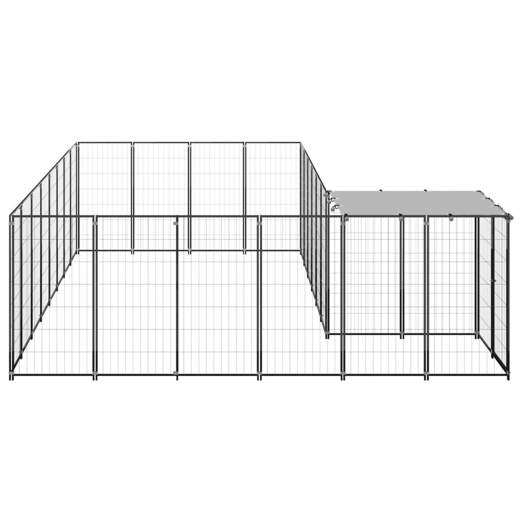 Koiranhäkki musta 10,89 m² teräs