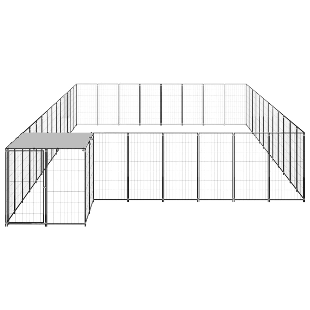 Koiranhäkki musta 30,25 m² teräs