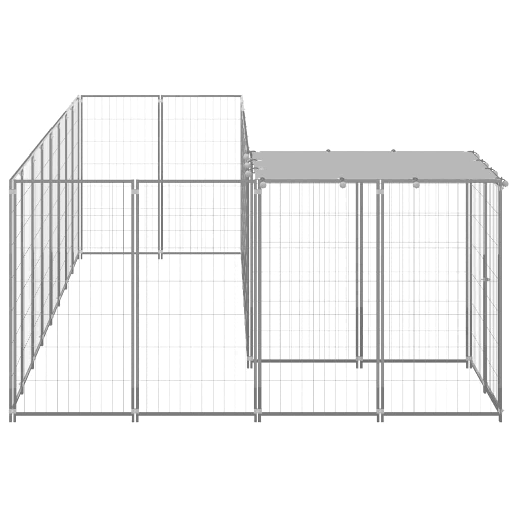 Koiranhäkki hopea 6,05 m² teräs