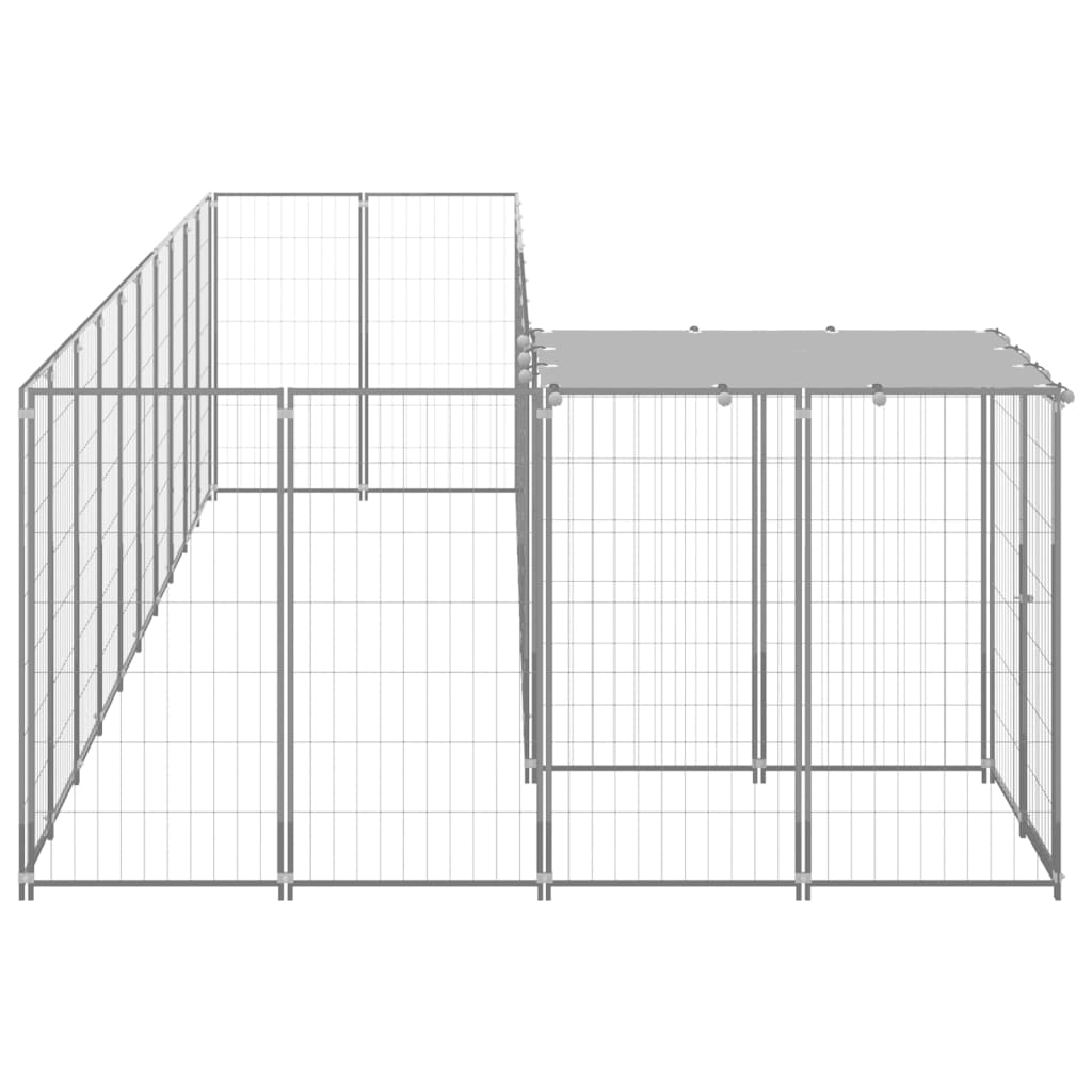 Koiranhäkki hopea 7,26 m² teräs