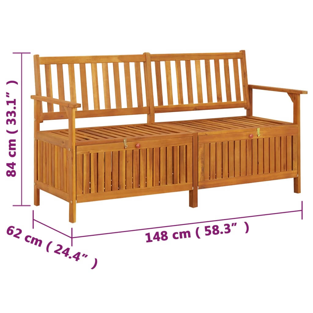 Säilytyspenkki 148 cm täysi akaasiapuu