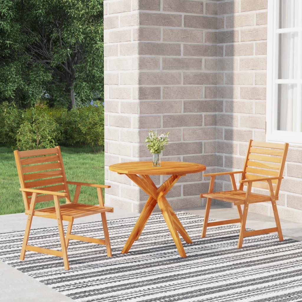 3-piece outdoor dining set solid acacia wood