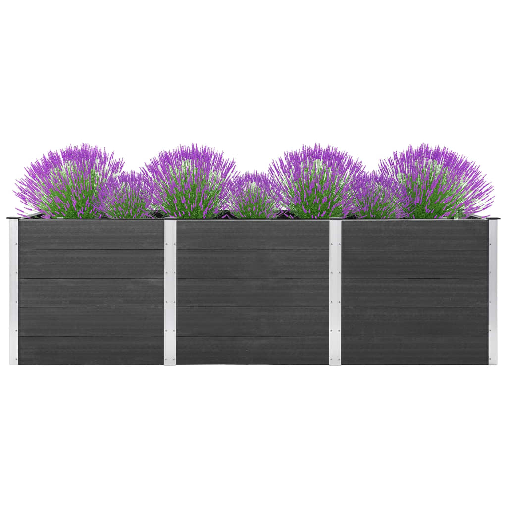 Garden raised flower box WPC 300x50x91 cm grey