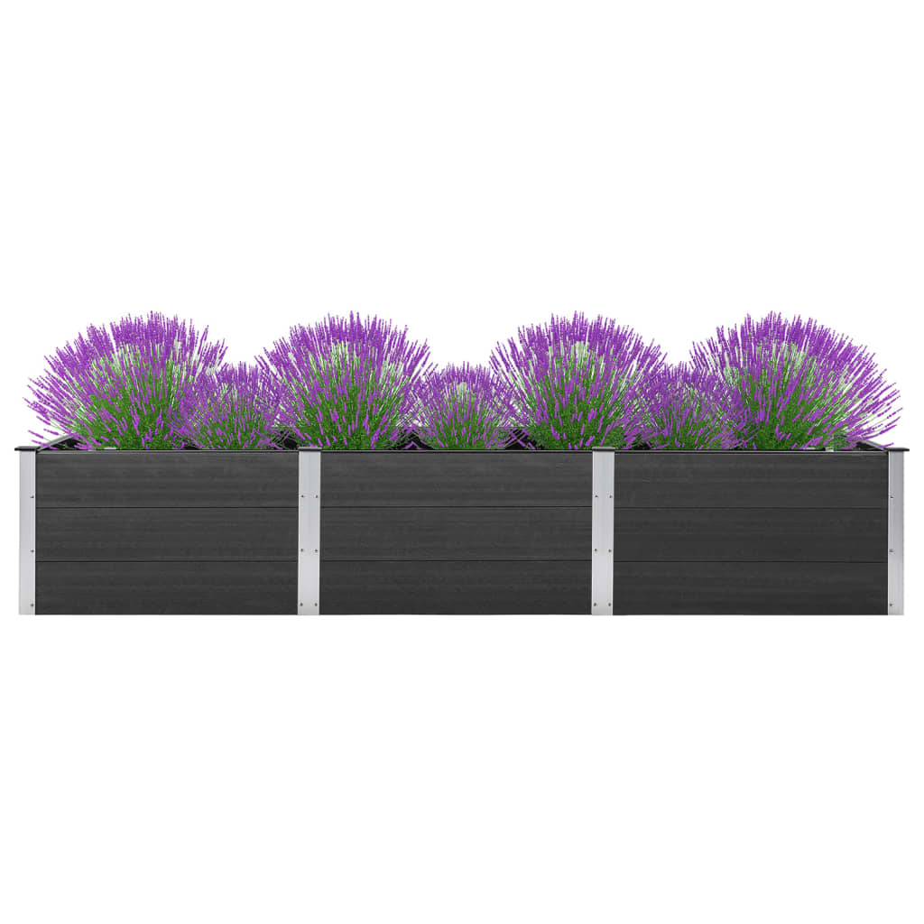 Garden raised flower box grey 300x100x54 cm WPC