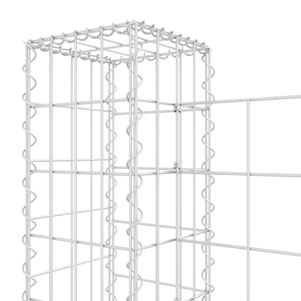 U-muotoiset kivikorit 4 pylväällä rauta 380x20x100 cm