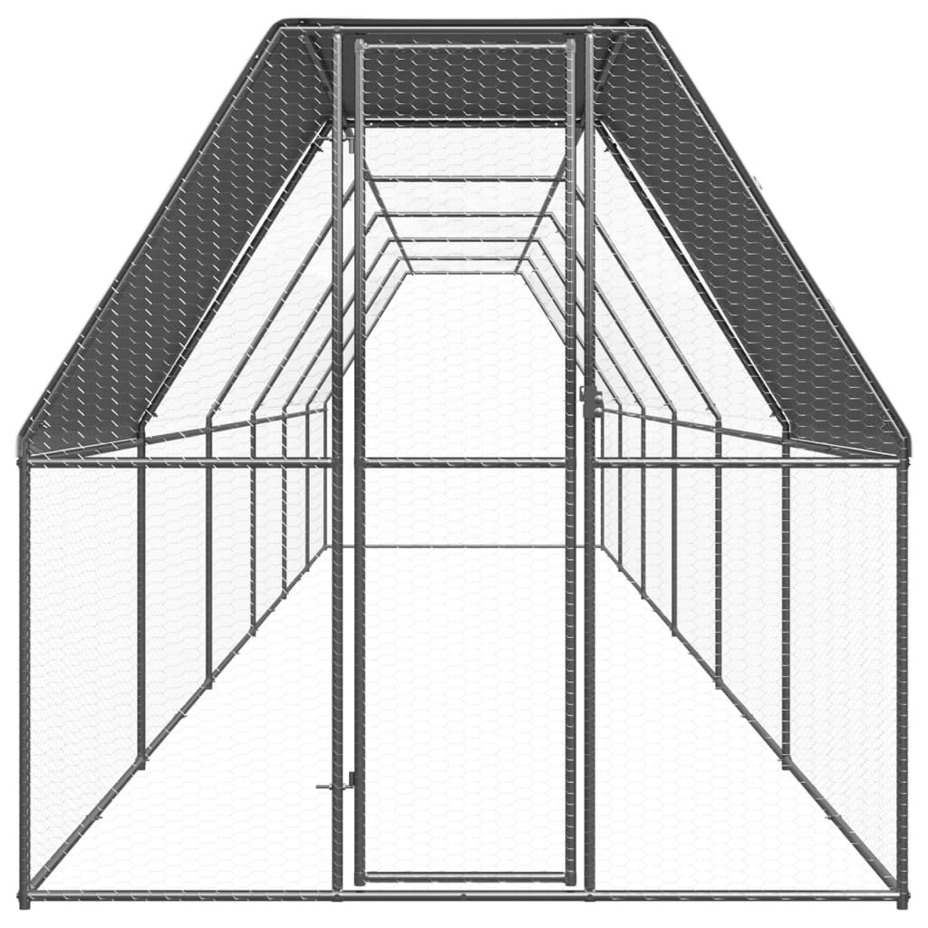 Ulkotilan kanahäkki 2x12x2 m galvanoitu teräs