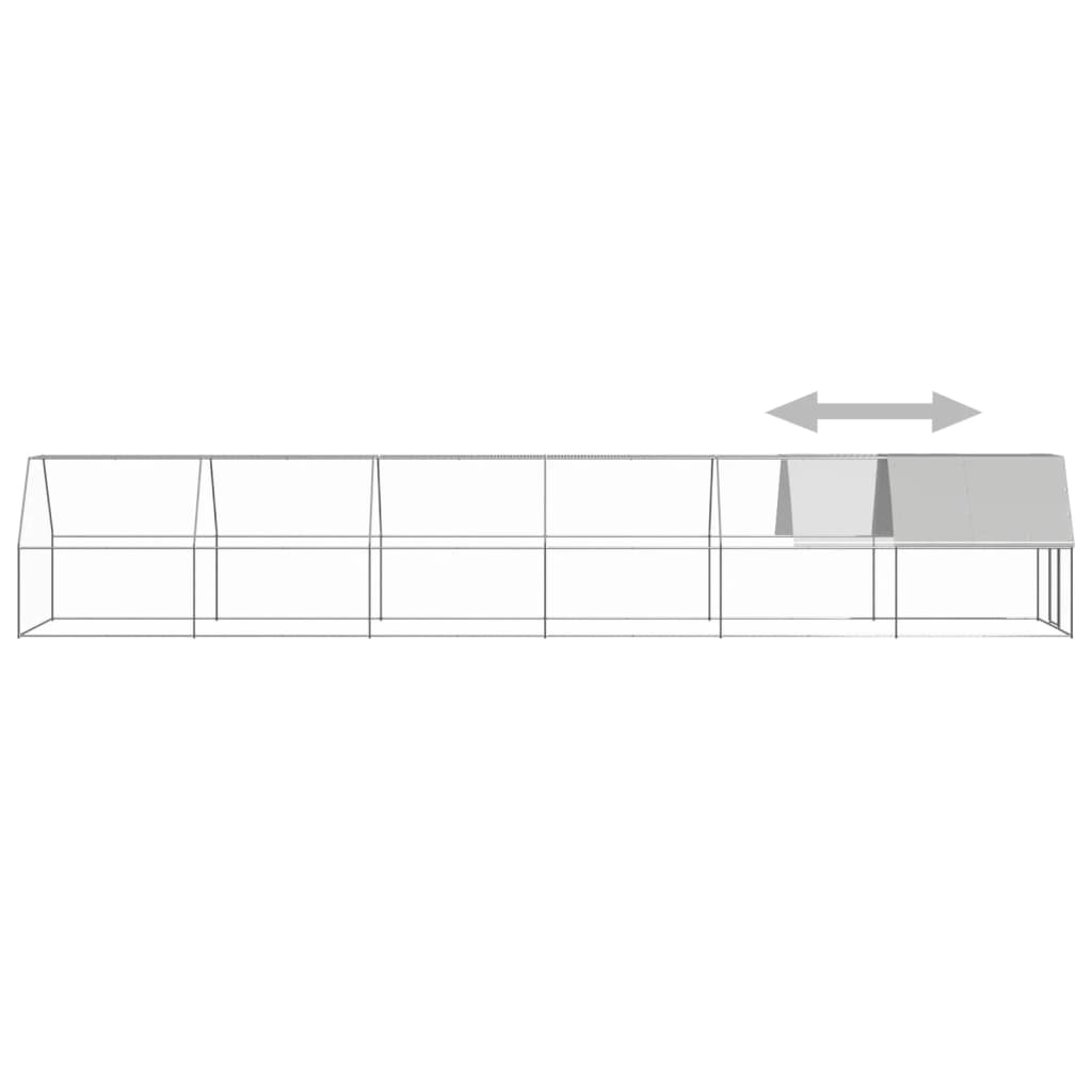 Ulkotilan kanahäkki 2x12x2 m galvanoitu teräs