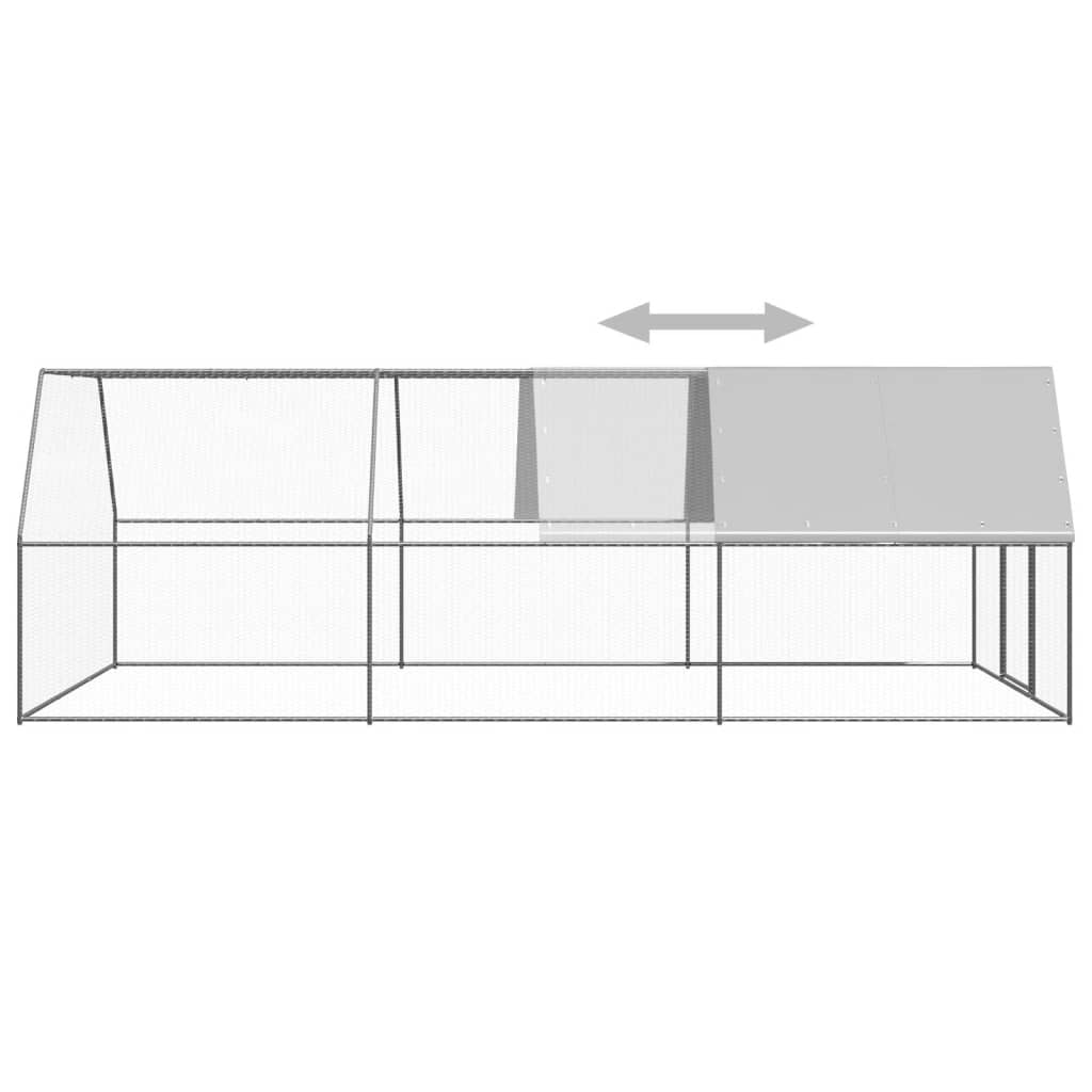 Ulkotilan kanahäkki 3x6x2 m galvanoitu teräs