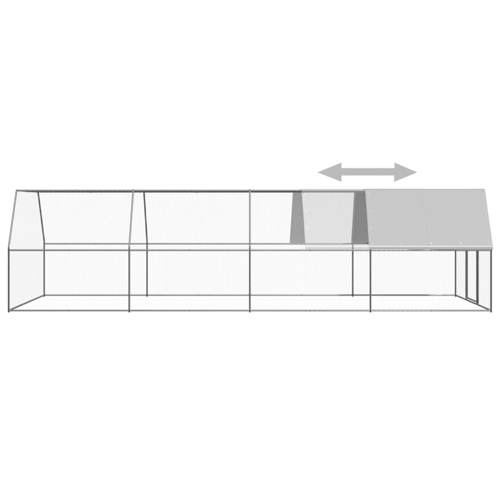 Ulkotilan kanahäkki 3x8x2 m galvanoitu teräs