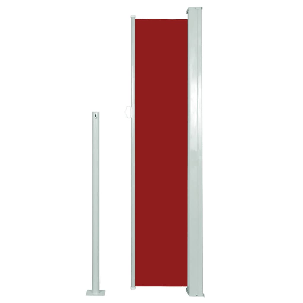 Retractable terrace side awning 140x300 cm red